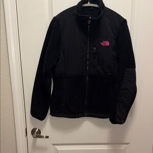 The North Face Black Fleece Jacket with Pink Accent